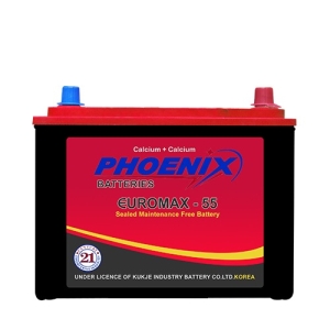 EUROMAX 55_12_VOLTS_09_PLATES_38_AH_PHEONIX_BATTERY_MF battery, _BEST_PRICE_BATTERYUSTAD_ISLAMABAD_RAWALPINDI_LAHORE_MULTAN_FAISLABAD_FSD_ISB_LHR, dry battery, phoenix dry battery, prado dry battery. hilux dry battery, phoenix dry battery, euromax 55 L , online order, home delivery, free installation , battery in Islamabad , phoenix mf 55 L